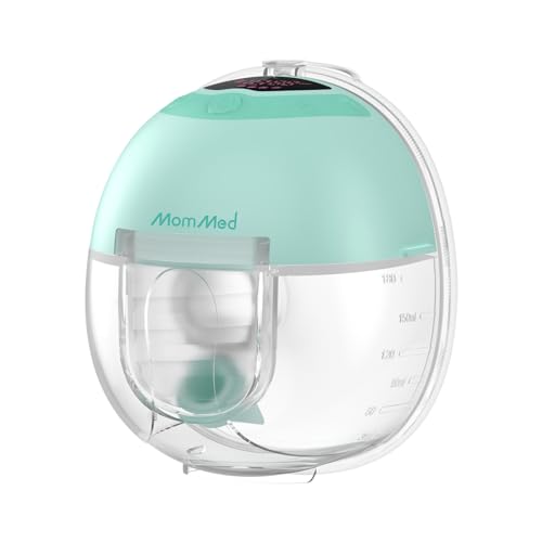 MomMed S33 Wearable Breast Pump, Ultra-Quiet in-Bra Pump for Work & Night, One-Tap Pause, Night Light, Leakproof, 4 Modes 9 Levels, 17/19/21mm Inserts (Green, 2 Pack) 2 Pack Green
