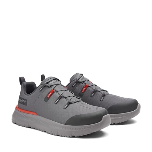Timberland PRO Timberland PRO Men's Intercept Steel Safety Toe Industrial Athletic Work Shoe, Grey/Red, 9M