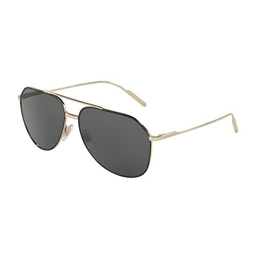 Dolce & Gabbana Män 0DG2166 130587 61 solglasögon, svart (Black/Pale guld/Grey)