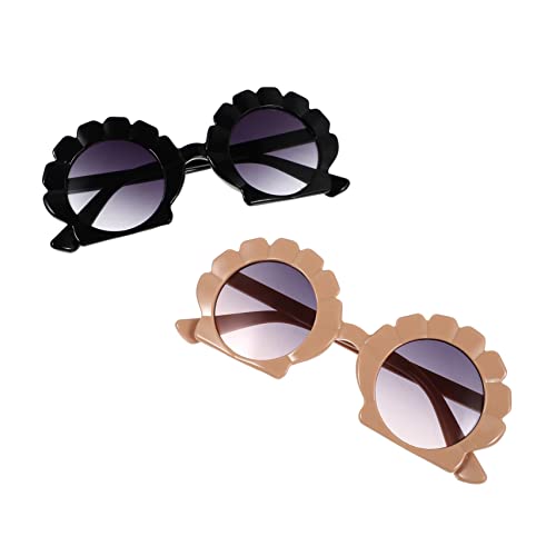 Gatuida 2 Pairs Baby Sunglasses Irregular Shell Design UV Protection Outdoor Eyewear for Kids Trendy Photography Prop for Beach and Summer Activities