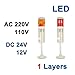 LED Lamps DC 12V 24V AC 110V 220V Safety Stack Lamp Red Flash Industrial Tower Signal Light LTA-505 1 Layer Tower(110V Flash Light,LED Amber)