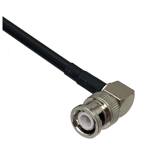 Cable RG58 flexible de 1m con conector BNC macho en ángulo recto para conexiones RF estables 4
