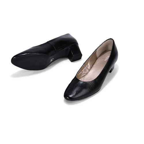 Image of Woodland Women Blue Block Heel Slip-On Shoes