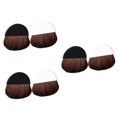 Beatifufu 3sets Portable Professional Makeup Brushes Double-sided Blush Foundation Brush Soft Dense for Beauty 2pcs*3