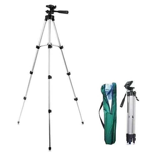 Tripé Profissional Preto Com Rotação 360 Universal Para Câmera E Celular 1,50 PREMIUM SYANG (PRATA)