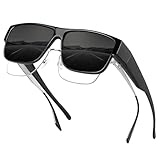 Sovraocchiali da sole per uomo e donna polarizzate - Con lenti polarizzate di alta qualità, questi occhiali graduati da sole eliminano i riflessi fastidiosi da strada, acqua o vetro, bloccando i raggi UV dannosi. Visione chiara e definita senza affaticamento oculare, perfetti per uomini e donne