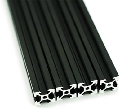 Iverntech 4pcs 600mm 2020 V Type Black European Standard Anodized Linear Rail Aluminum Profile Extrusion for DIY 3D Printer and CNC Machine