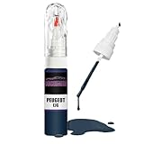 Stylo de retouche pour Peugeot - Bleu foncé - Kit de retouche de peinture - Pinceau, rayures et éclats