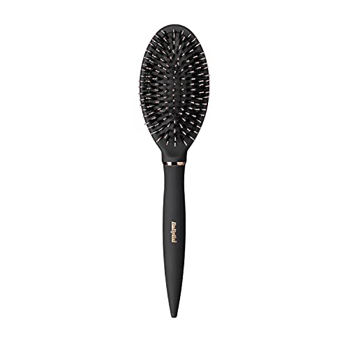 Image of BaByliss Styling Smoothing Hair Brush, Nylon and Boar Bristle Hair Brush, Sleek and Shiny Finish, Black