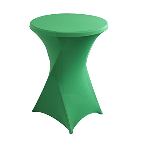 iEventStar Stretch Nappe Housse Lavable Nappe Mange Debout Ronde Protection pour Bar Table de Banquet de Mariage Table Cocktail Haute de Bistro (Vert,...