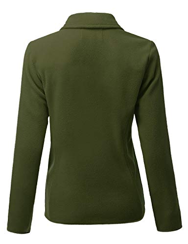 DOUBLJU Soft Polar Fleece Jacket Full Zip Long Sleeve with Side Pocket Casual Basic Lightweight Coat for Women with Plus Size3