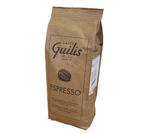 Café en grains Cafés Guilis 1kg expresso naturel d'or pour machine à café automatique.