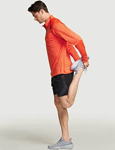 Athlio Men's Long Sleeve Athletic Shirts - Quick Dry, Uv Sun Protection, And 1/4 Zip Pullover Running Tops For Outdoor, Half-Zip 3Pack Carbon Grey/Neon Yellow/Orange, Small #TOP5