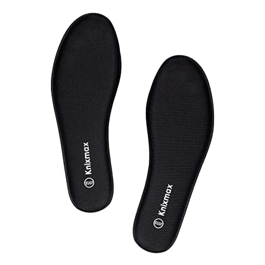 Knixmax Plantillas Memory Foam para Zapatos de Mujer y Hombre, Plantillas Confort Amortiguadoras Cómodas y Flexibles para Trabajo, Deportes, Caminar, Senderismo, EU36 (UK 3) Negro