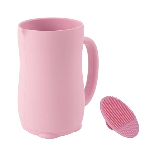 mandoo Baby Bath Rinse Cup - Food Grade Silicone - Shampoo & Body Washing Rinser Cup for Kids with Easy Grip Handle to Rinse Baby Shampoo and Soap -...