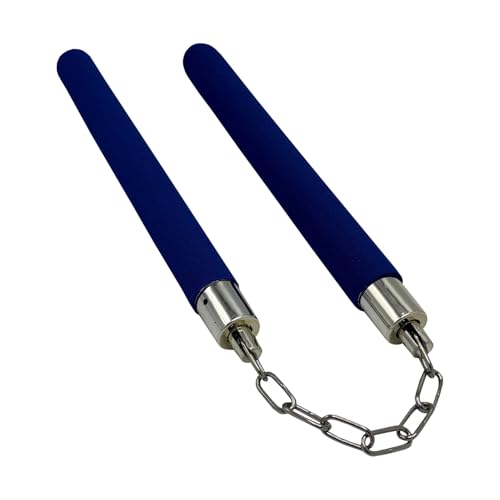 TMA Nunchucks Foam Rubber Training Nunchucks Match with Bearing Ball System and Steel Chain for Kids Beginners Adults (Blue)