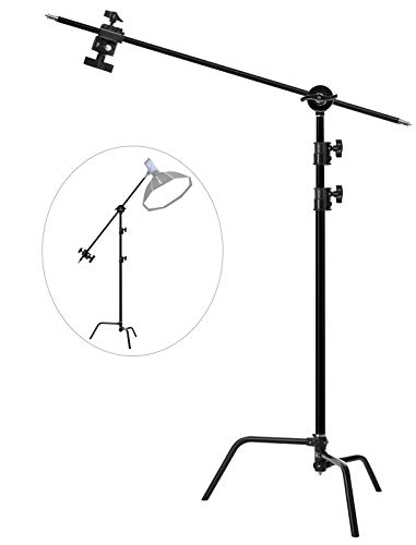 Selens センチュリースタンド C型スタンド 10.6ft / 325cm調節可能 3.5ft / 108cmアームが2つ付き 積載能力44lbs ヘビーデューティライトスタンド 撮影スタジオ スピードライト ソフトボックスなどに対応 ブラック Selens センチュリースタンド C型スタンド 10.6ft / 325cm調節可能 3.5ft / 108cmアームが2つ付き 積載能力44lbs ヘビーデューティライトスタンド 撮影スタジオ スピードライト ソフトボックスなどに対応 ブラック