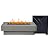 48-inch Fire Table with 20lb Propane Tank Cover, 50,000BTU Outdoor Modern Patio Fire Pit Table w/Rectangular Burner Lid, Glass Rocks, Pre-Attached 10ft External Gas Hose