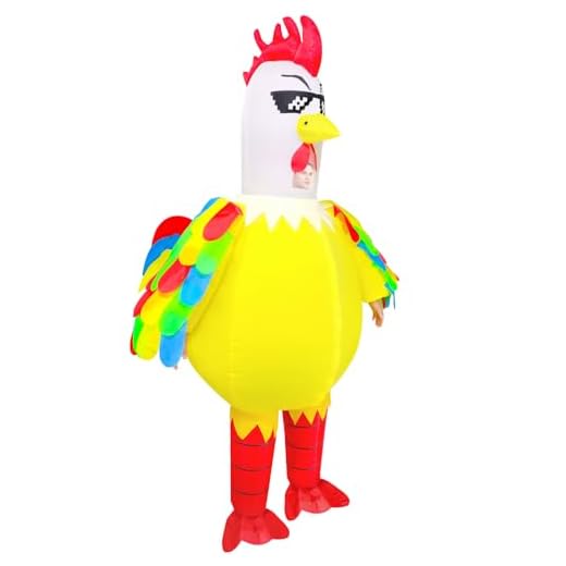 Poptrend Disfraz inflable de pollo, disfraz de pollo inflable para adultos, mujeres y hombres, disfraz de Halloween, disfraz inflable de pollo para niños, fiesta de cosplay (adulto)