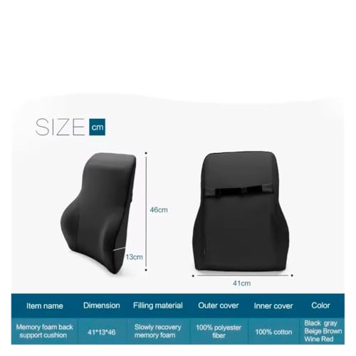Cojín de asiento de coche para aliviar el dolor de espalda en viajes largos de conducción marrón 7
