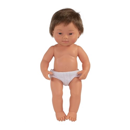 Muñeco anatómico Miniland 15" niño síndrome de Down miniatura 1