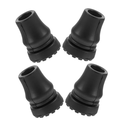 KOMBIUDA 4pcs Trekking Pole Cover Walker Accessories Cane Replacement Tips Trekking Pole Tip Protectors Tips for Canes Thickened Pole Tip Covers Non-Slip Crutch Replacement Tip Black Rubber