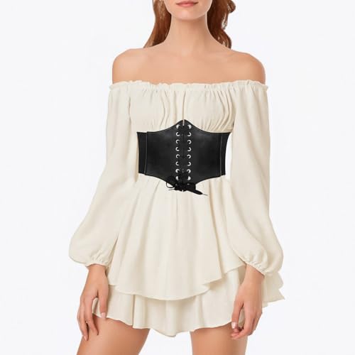 Robe 2 pieces a epaules denudees style patchwork et coupe trapeze - 4