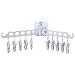 OMYLFQ Drying Rack Socks Skarpety do suszenia w suszarce, z klipsem, do sypialni, do suszenia, wiskoza, montaż na ścianie, obrotowy, podwójny drążek, 10 klipsów Clip Sock Dryer Clothes Airer (kolor: D)