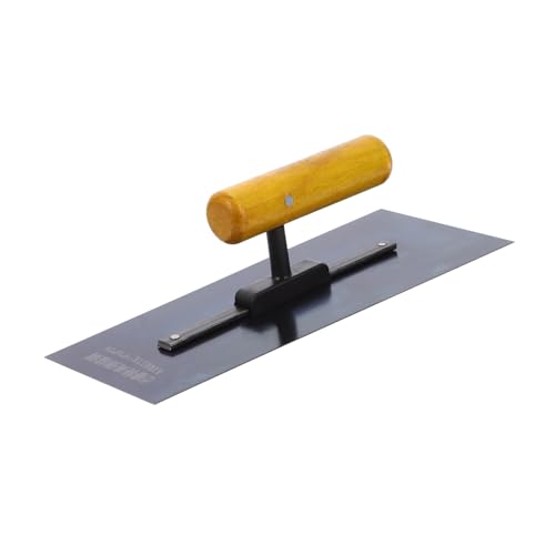 SHINEOFI Paleta Acero Al Carbono Con Mango De Madera Para Acabado De Hormigón Para Trabajos De Albañilería Como Enyesar y Fratasar Mortero
