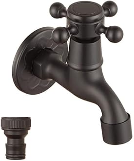 Black Brass Outdoor Garden Faucet Bathroom Wall Mount Balcony Mop Sink Water Hose Cold Laundry Utility Tap NPT 1/2 inch Spigot