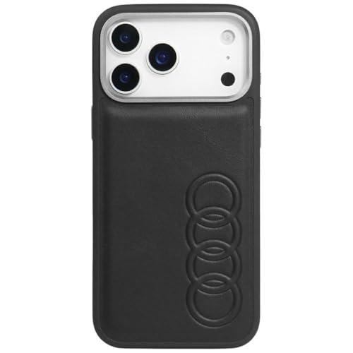 Coque iPhone 17 Pro Max Audi TT cuir noir anti-rayure avec aimant MagSafe - 3