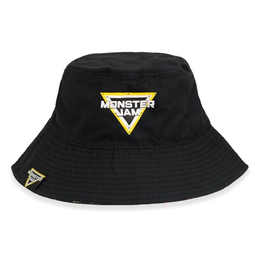Monster Jam Grave Digger El Toro Loco Megalodon Max D Monster Mutt Zombie One Size Bucket Sun Hat Black OS Youth3