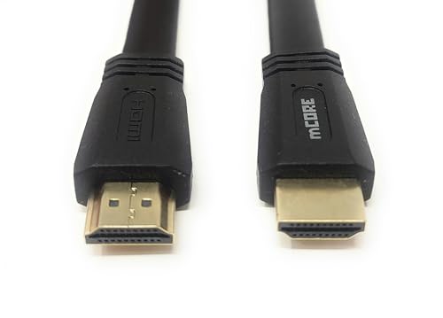 mCore HDMI Cable High Speed, Gold Connectors, 4K, 60Hz, Ultra HD, 2K, 1080P, ARC Rated, Compatible with PS5, PS4, Xbox One, PC, Laptop, Monitor (Flat, Black, 10m)