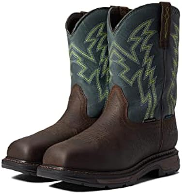 ARIAT Men's WorkHog XT BOA Waterproof Carbon Toe Work Boot, Bruin Brown/Dark Forest, 8.5 Wide