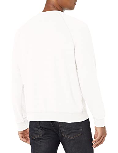 Hanes Men's Crewneck Sweatshirt, Tri-Blend French Terry, White, Large #TOP1