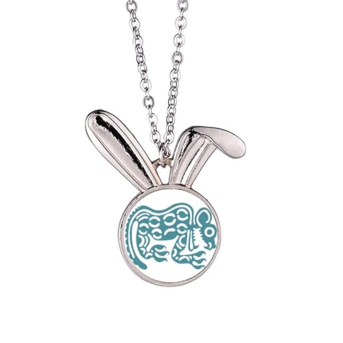 Collier pendentif lapin totem mexicain aux finitions ciselées main de haute joaillerie
