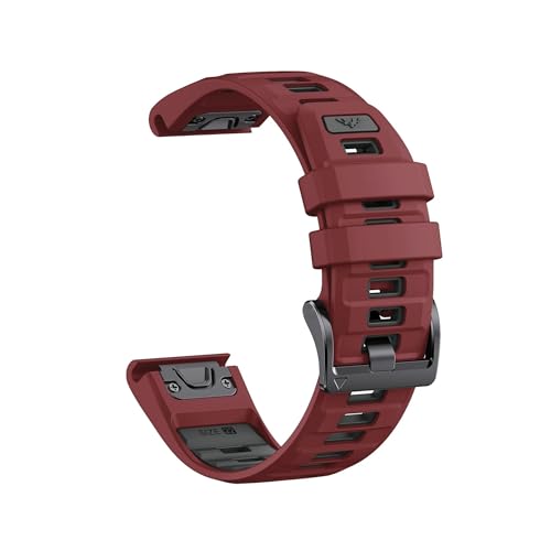 QuickFitoCJ[VJQxgɓKGarmin Fenix E8 47mm 51mm 7 7X 6X/Epix Pro/Enduro 3(Wine red ink gray,QuickFit 22mm)