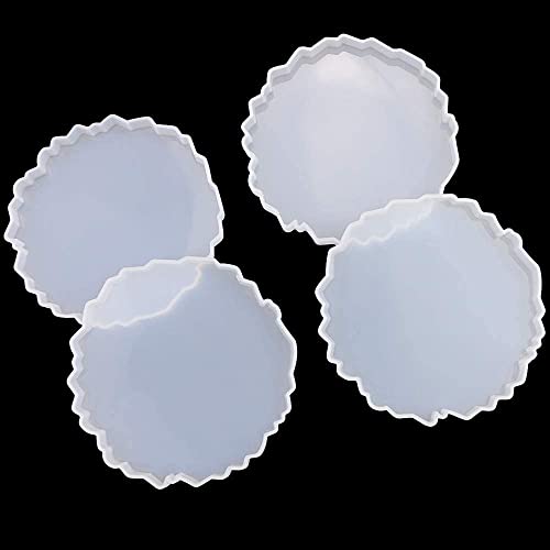 Image of SNOOGG Pack of 2 Silicone Moulds in Uneven Shape for Epoxy Resin Art, DIY, Casting,Making Coaster, Home Decoration, Cup Mat and More ..