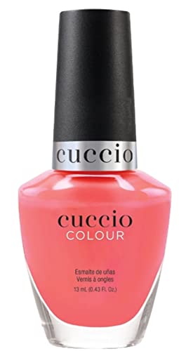 Cuccio Once in a Lifetime | Neon Nail Polish Nail Paint | 13ml | Long Lasting, Glossy, Vegan | Paraben Free | No Yellowing | FREE from Harmful Chemicals - Coral