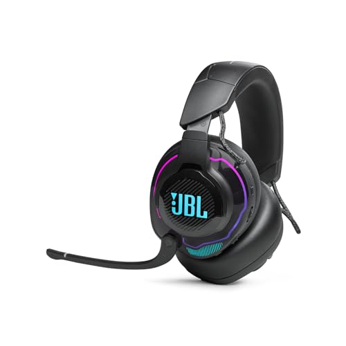 JBL Quantum 910 Casque de Gaming sans Fil avec Réduction de Bruit Active et Bluetooth, Batterie qui se Recharge en Cours d’Utilisation et Micro-tige, en Noir