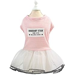 1 Pc Perros Vestido Coreano Falda De Mascotas Ropa para Mascotas Falda De Verano De Cachorro Vestido De Rayas De Mascotas Falda De Cachorro Perro De Peluche Vestido De Verano