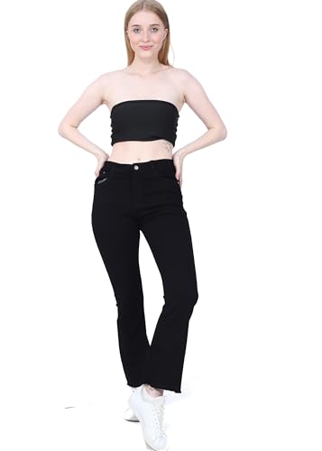 Image of High Waist Stylish Boot-Cut, Flared Wide-Leg Bell Bottom Jeans for Women and Girls - Enhance Your Everyday Style with Relaxed, Regular, and Rugged Casual wear.