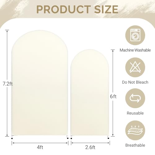 Set de 2 Cubiertas de Arco Beige 7.2ft y 6ft Spandex miniatura 4