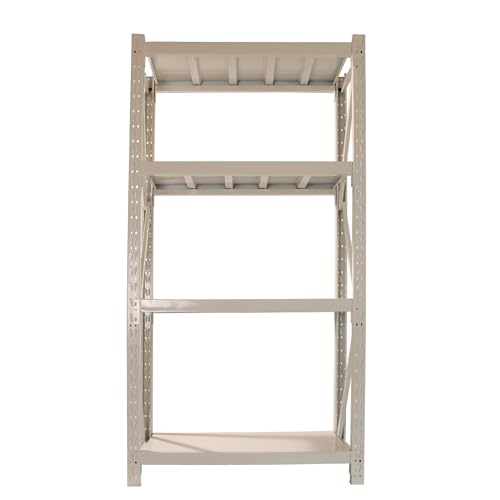 FEMICON Heavy-Duty Capacity Garage Storage Shelves with Adjustable Height for Organizing Tools and Home Items, White