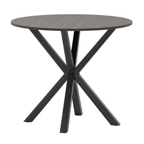Image of Giantex 36 inch Round Dining Table for 4, Farmhouse Kitchen Table with Rubber Wood Legs, Adjustable Foot Pads, Dining Room Tables for Dinette, Small Space, Dinner, Living Room, Restaurant