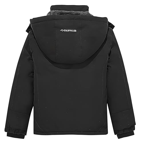 Image of FARVALUE Boy's Waterproof Winter Coat Mountain Snow Ski Fleece Jacket Thick Warm Detachable Hood Windproof Rain Coats