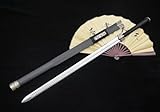LOONGSWORD Chinese Sword/Han jian/Medium Carbon Steel Blade/Solid Wood Scabbard/Alloy Fittings