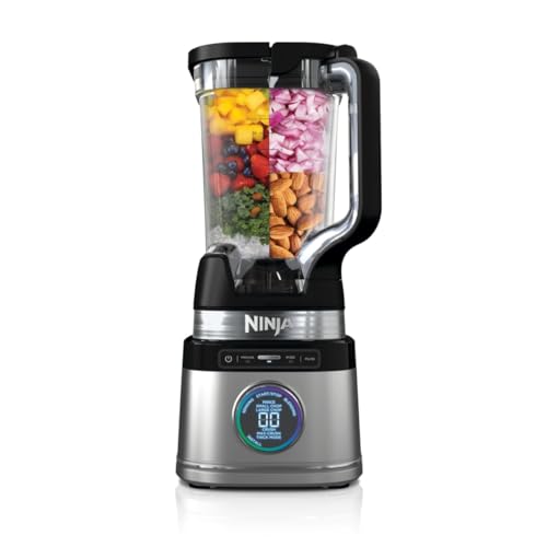 Ninja Detect Power Blender Pro 1200W, récipient 2L (1900ml de capacité maximale de liquide), mixeur puissant pour smoothies, hacher des légumes et mélanger des boissons glacées, noir, TB201EU