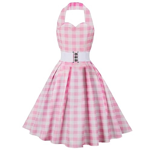 chinese dress ladies Pink Multi Plaid Cotton Blend Maxi Dress - All Dresses main image 1