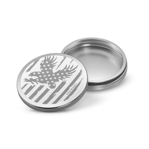 Metal Pouch Can | Slim Aluminum Container for Pouches | Airtight O-Ring Moisture & Odor Proof EDC Pocket Tin | American Flag Edition (Slim, Silver) - Image 3